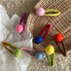 Cream color wool felt hair ball hairpin side clip sweet girl water drop broken hair bangs clip BB clip Korean version