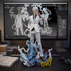 One Piece Nika Sanji Statue Figure Gear Five Luffy Anime One Piece 2D Model Decoration Creative Gift for Men