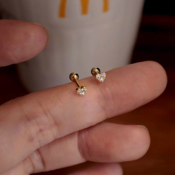 925 Silver Needle Love Screw Twitch Earrings
