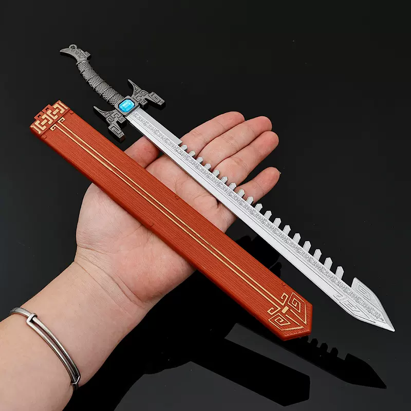 秦时动漫影视周边手办鲨齿剑29cm全金属工艺品玩具模型摆件刀剑