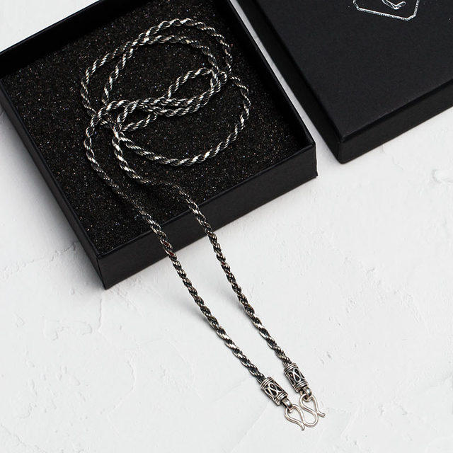 Original 925 sterling silver retro hemp rope chain Thai Buddha brand ...