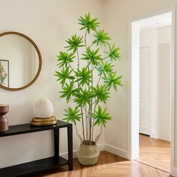 Nordic ins Style Floor-Standing Bionic Green Plant Artificial Plant Potted Lily Bamboo Indoor Living Room Fake Tree Decorative Ornament