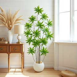 Artificial Green Plants, Fake Flowers, Lily Bamboo Plants, Potted Plants, Living Room Tv Cabinet, Floor-Standing High-End Decoration, Artificial Tree Flower Ornaments