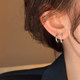 Silver earrings plain hoop earrings 2025 new hot style earrings light luxury high-end double ear pierced earrings for women