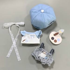 
10cm baby clothes new product 'Blues painter'13cm self-deprecating bear dressing baby clothes cute super cute original spot