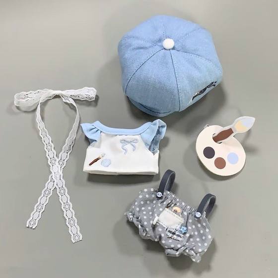 
10cm baby clothes new product 'Blues painter'13cm self-deprecating bear dressing baby clothes cute super cute original spot