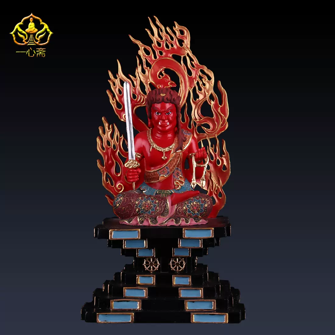 不動明王不動菩薩全純銅彩密宗佛像供奉神像擺件生肖雞守護本命