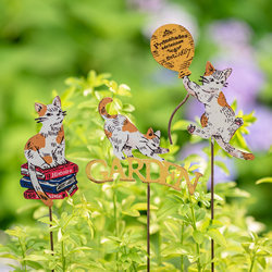 Wrought Iron Cat Flower Holder, Cute Animal Decoration, ins Style Garden Miscellaneous Goods, Green Plant Flower Pot Decoration, Nostalgic