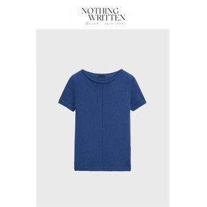 [Ready Stock] Nothing Written Narchi solid color versatile crew neck sweater short-sleeved top spring