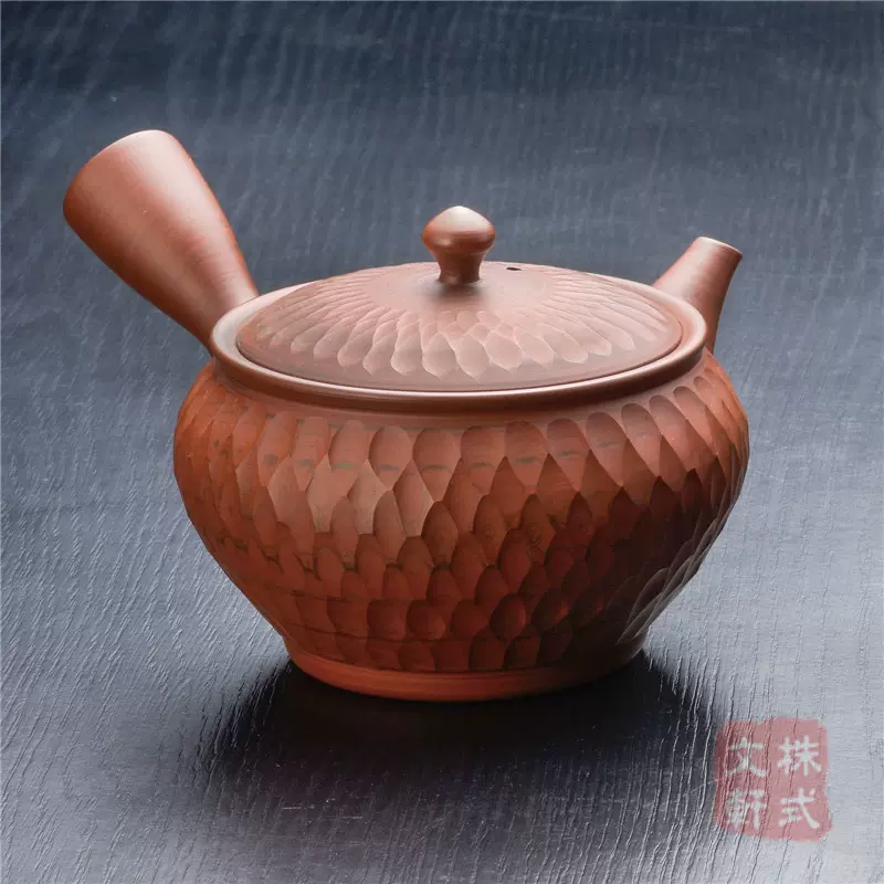 日本进口常滑烧名家纯手工壶竹春桂口梳子目茶壶泡茶壶侧把紫砂