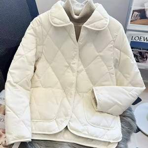 
2026 autumn and winter style short cotton-padded coat for women, middle-aged and elderly women's rhombus cotton-padded coat, slim-fitting, light-weight down-padded jacket, short coat