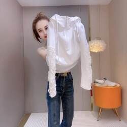 European Style Autumn Simple Hooded Zip-Up Sweatshirt for Women, Solid Color, Korean Style, Versatile Long-Sleeve Base Shirt