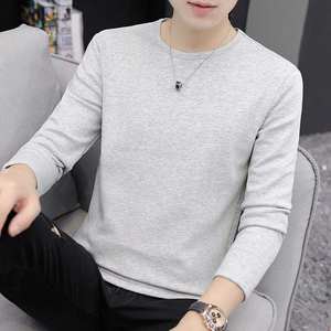 Modal Autumn Men's long -sleeved T -shirt round neck in autumn with tide brand trend bottom shirt autumn clothing large size small shirt