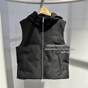 
Jack Jones Jack Jones winter men's casual pure black hooded cotton vest jacket vest vest