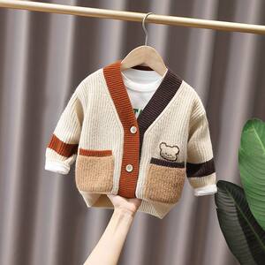 
Children's knitted cardigan for boys and girls Korean style 2025 new spring and autumn clothes baby thickened sweater children's jacket