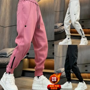 2025 Spring Men's Pants Pink Casual Sports Pants Pure Spirit Slim Harun Bouncing Pants Korean Slim

