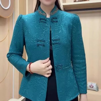 velvet button cardigan jacket mother dress shirt
