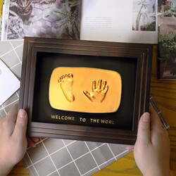 Baby Hand and Foot Print Clay, Hand and Foot Prints, Fetal Hair Keepsake, Newborn Baby 100-Day Birthday Gift Souvenir