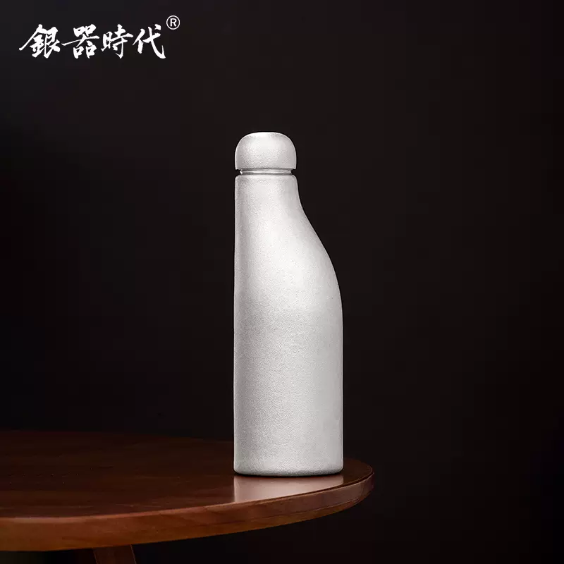 銀器時代純銀水瓶足銀999手工錘紋旅行杯多用途水杯子可攜式隨行杯