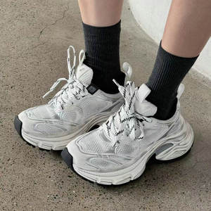 
Shilan Women's Shoes 2025 Autumn New Genuine Leather Fashionable Thick-Soled Korean Version Old Casual Comfortable Sports Dad Shoes