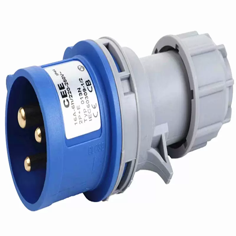 産業航空用非防爆ソケットコネクタ 三相防水 工事現場用 ドッキング用 3 防水・防爆産業用航空プラグ・ソケット 3芯 4芯 5芯 穴 32A コネクタ 航空プラグ ドッキング(3 Core Blue)