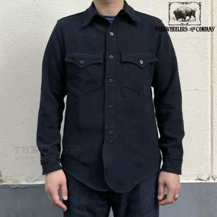 日本制FREEWHEELERS US.NAVY OFFICER SHIRT亚麻混棉军官工装衬衫-Taobao