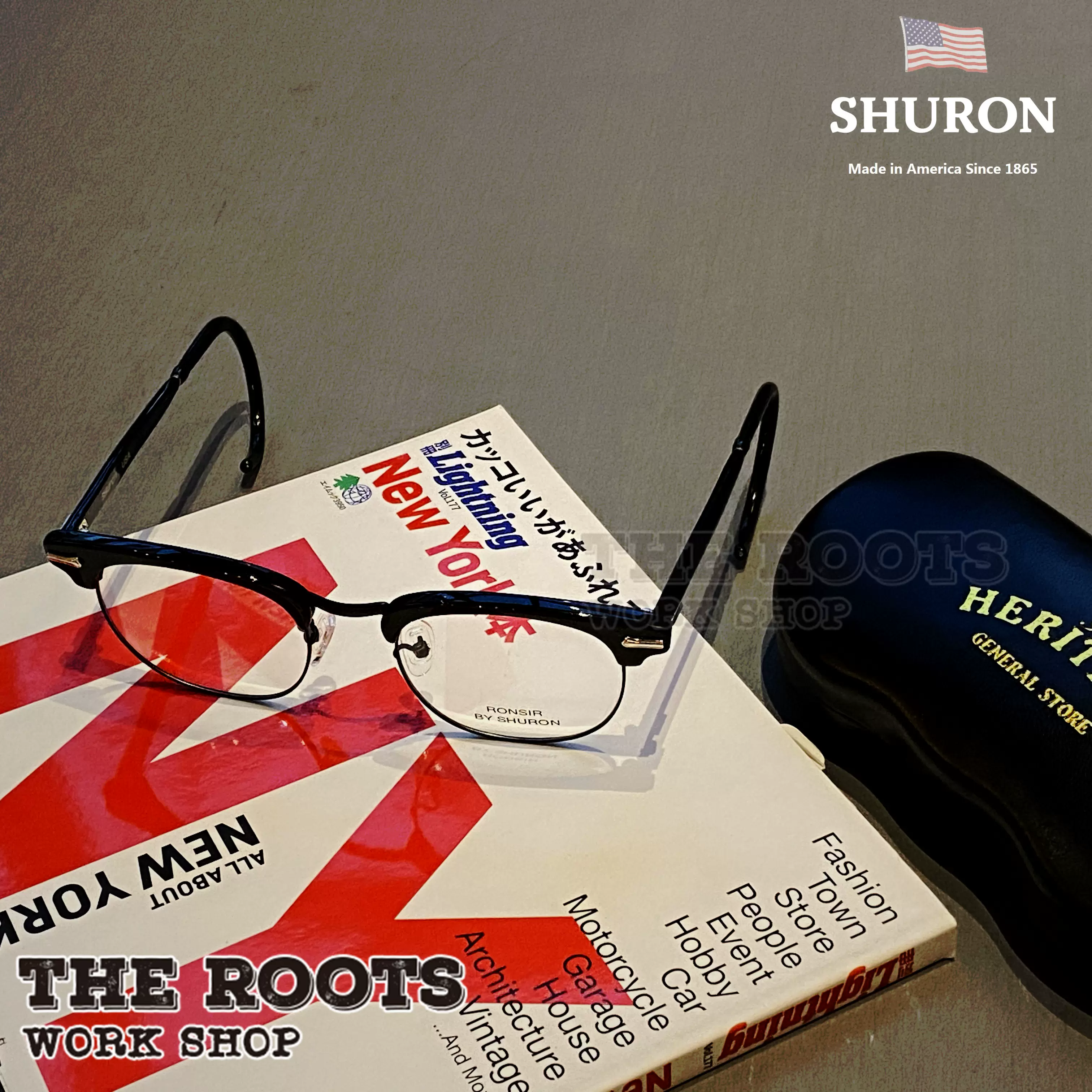 现货美国SHURON 百年眼镜品牌RONSIR EBONY 黑色眼镜框-Taobao
