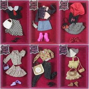 
The collection of hot girls style belt shoes and bags accessories set 6 points baby clothes fashion master street photography fashion