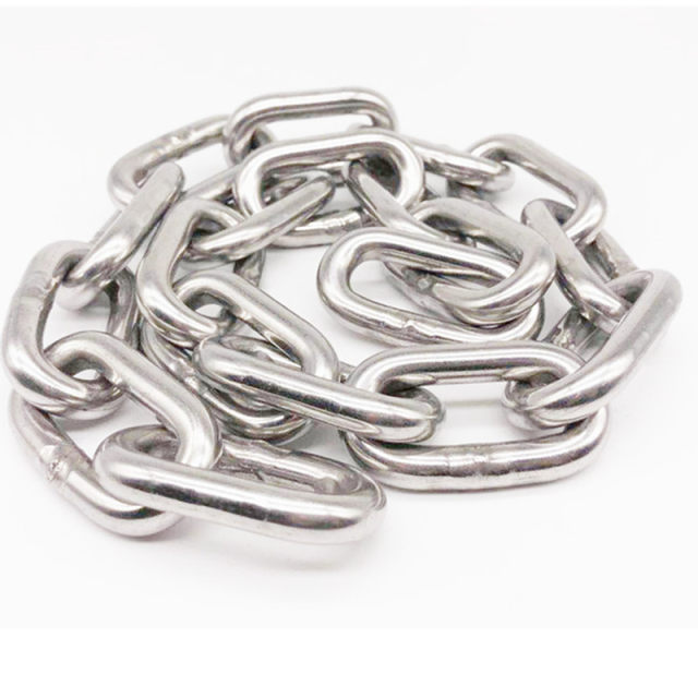 2 Pcs 1/4 X 23 Inch Link Chain 304 Stainless Steel Coil Chain For Transport Tie