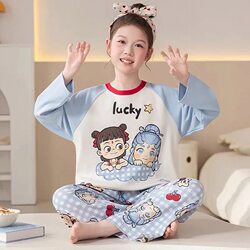 Pure cotton children's pajamas for girls spring and autumn 2025 new style