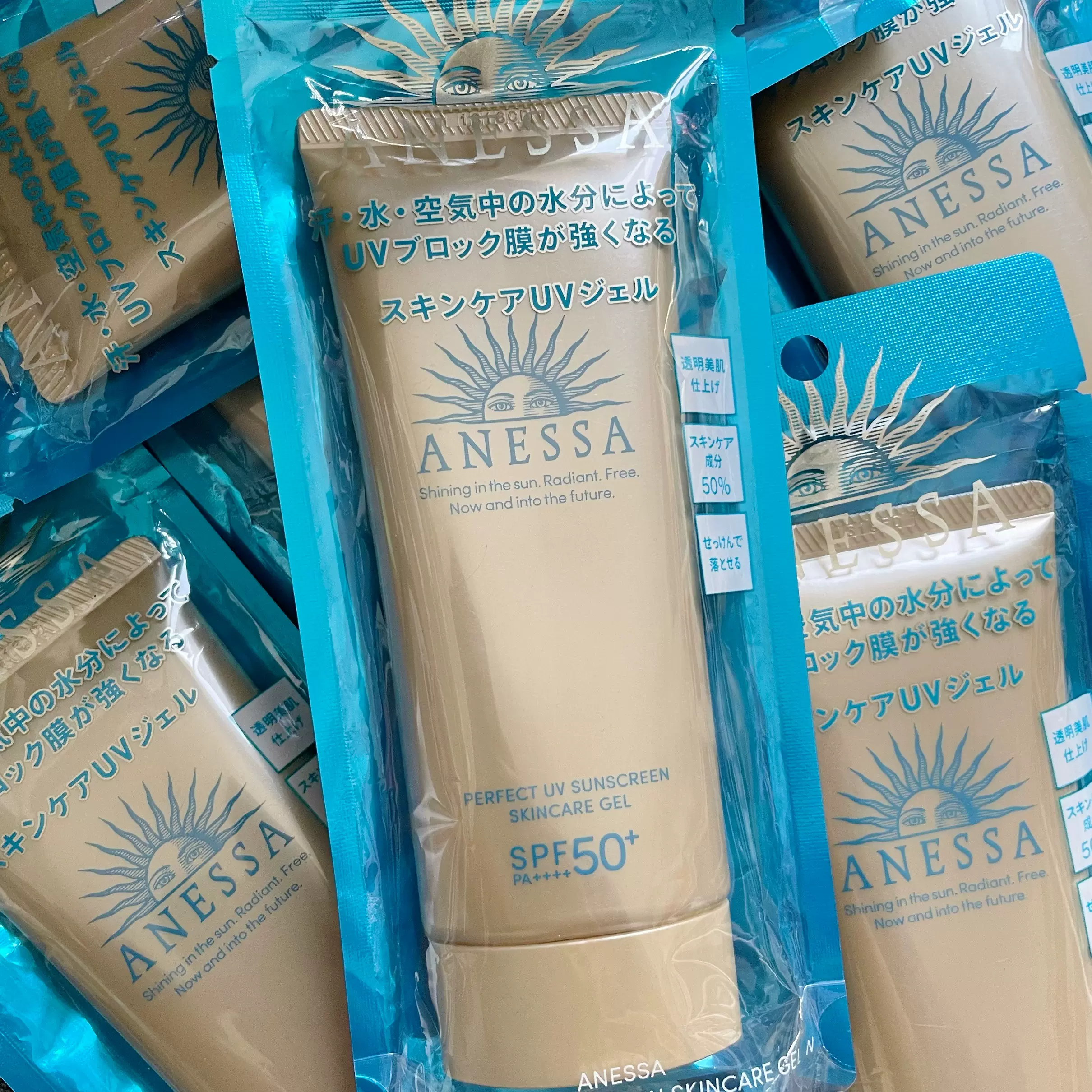 新版蓝标资生堂安热沙/安耐晒防晒90g脸面部专用anessa小金瓶