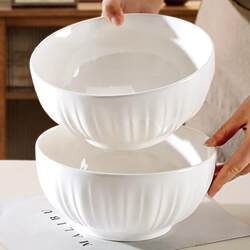 8inch Soup Bowls, 2-Piece Set, Household Ceramic Large Bowls, 2025 New Model, High Aesthetic Value, Large Soup Noodle Bowls, Underglaze Color