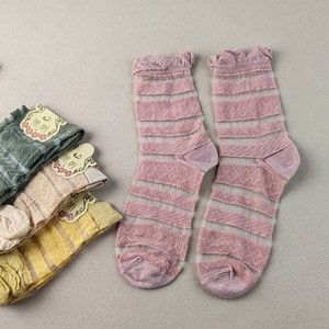 
Foreign trade inventory special handling for women's mid-tube socks crystal stockings loose sweat-absorbent and odor-proof breathable women's socks in summer thin