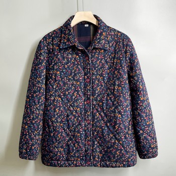 Middle-aged and elderly mothers pure cotton coats spring, autumn and winter small cotton-padded jackets