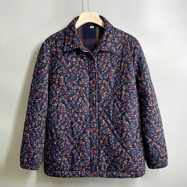 Middle-aged and elderly women's large-size cotton-padded jackets, old ladies' oversized thin cotton-padded jackets, mother's and grandma's autumn and winter quilted small cotton-padded jackets