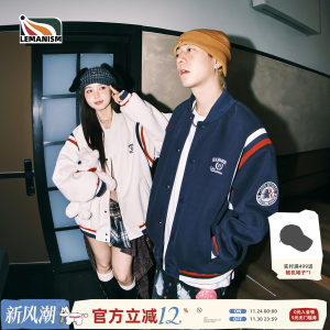 
lemanism American retro baseball uniform jacket men 2025 couples fashion brand cleanfit jacket women