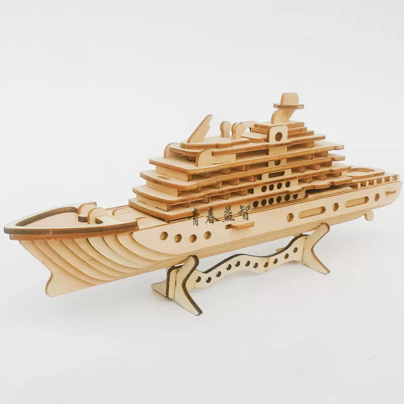 木製仿真組裝船模型遊輪木質手工DIY木頭拼裝艦船遊艇3d模型玩具-Taobao