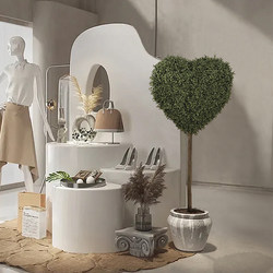 Artificial Green Plant Heart-Shaped Orchid Potted Plant Indoor Large Creative Spherical Fake Plant Decoration Fake Flower Floor-Standing Ornament