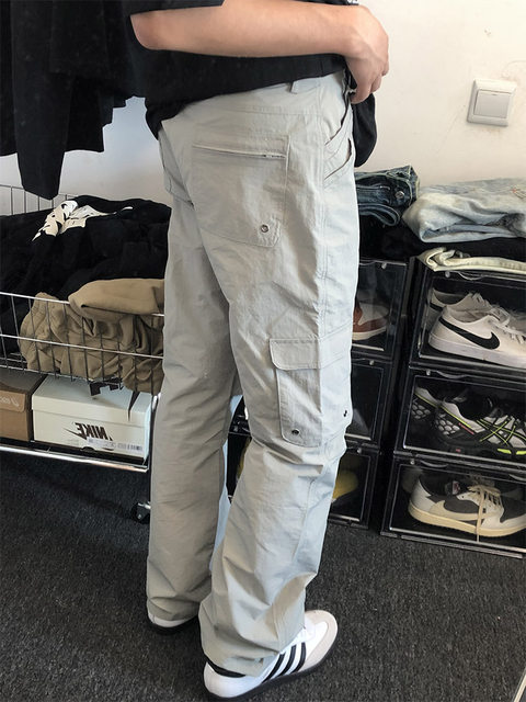 Japanese retro design silhouette wide-leg trousers men's spring and summer new straight loose cleanfit trousers trend