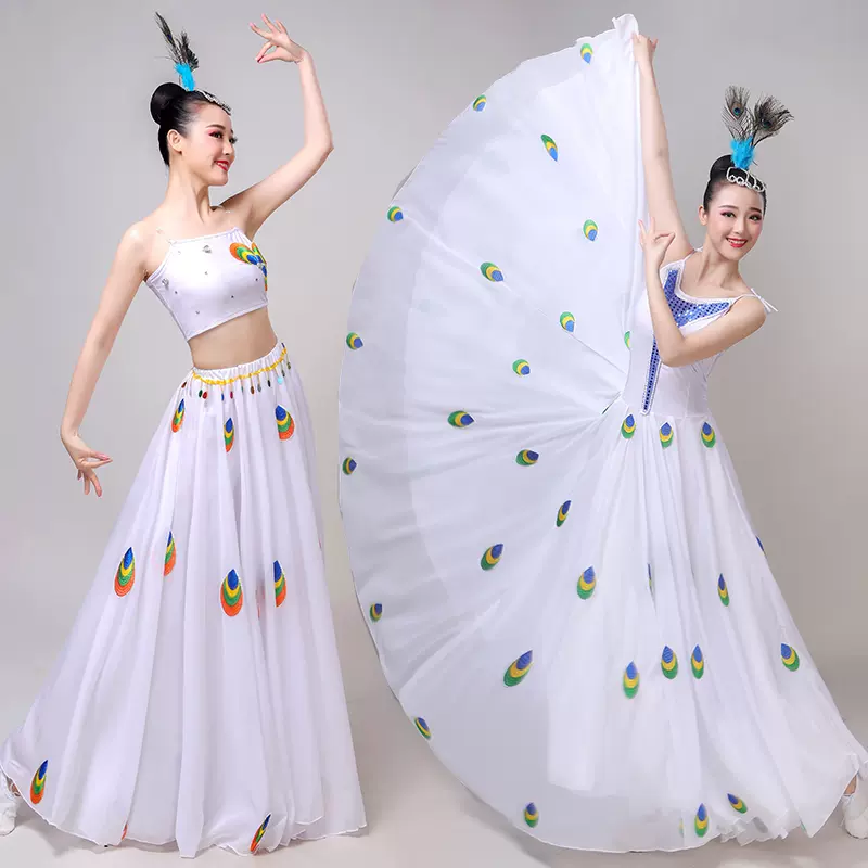 【未開封】孔雀舞/ASIA CONVENTION EXCLUSIVE 原创新款孔雀舞大摆成人表演服吉祥吉祥同款傣族女连体亮片孔雀舞