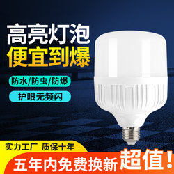 Led Light Bulb E27 Large Screw Base Household Eye-Protection Energy-Saving Led Lighting Ultra-Bright High-Power White Light Bulb