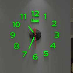 DIY Punch-Free Wall Clock for Home Living Room, Luminous Clock, Self-Adhesive Silent Wall Clock, Decorative Clock, Simple and Creative Wall Clock