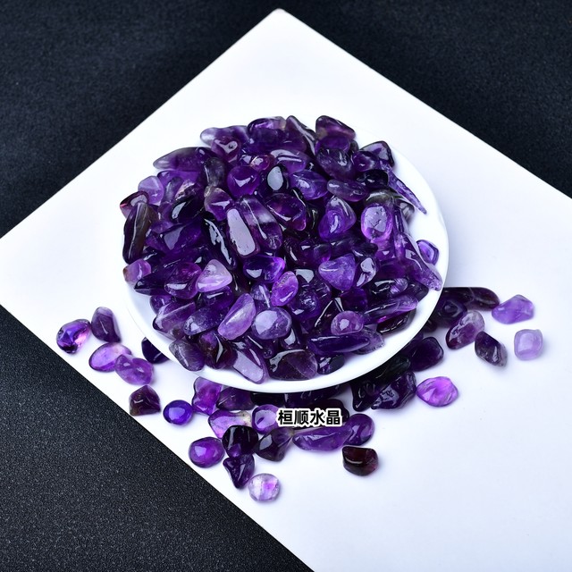 Natural deep amethyst gravel Uruguay deep amethyst degaussing stone bracelet purification degaussing stone inlaid with small particles