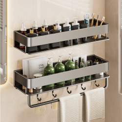 Bathroom Toilet Shelf Bathroom Storage Rack Perforated Wall-Mounted Wall Washstand Cosmetics Storage Rack