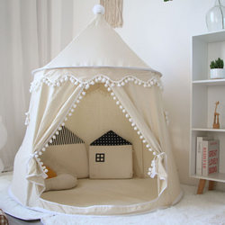 Mongolian Yurt Cotton and Linen Fabric Children's Tent Portable Indoor Boys and Girls Toy Castle Playhouse Small House