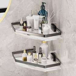 Acrylic Bathroom Storage Rack, No-Drill Wall-Mounted Shelf, Light Luxury Bathroom Storage Triangle Rack