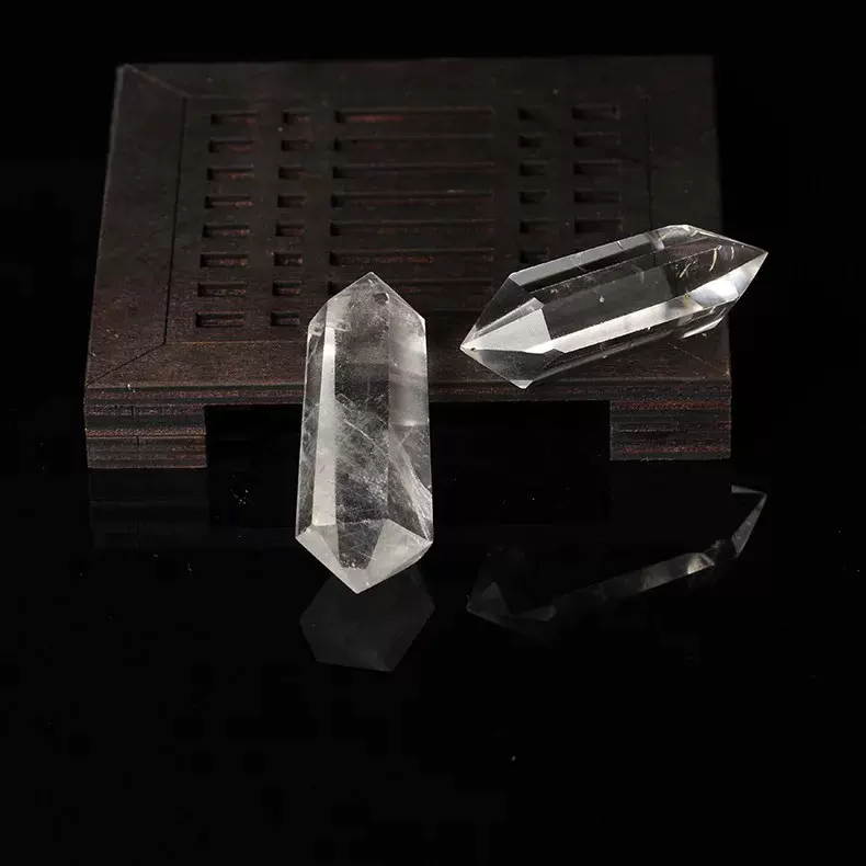 纯天然白水晶柱七星阵摆件原石双尖六棱柱风水摆件家居