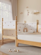 Gỗ sung có thể được tùy chỉnh gỗ sồi nối giường bé cực rộng đầu giường nâng cao lan can bé nối giường