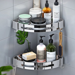 Thickened 304 Stainless Steel Corner Shelf Bathroom Corner Rack Toilet Storage Rack No-Drill Corner Storage Shelf