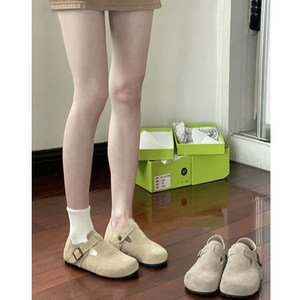 
[Arch Support] Inner heightening all-inclusive Birkenstock shoes and half slippers for women summer outer wear thick-soled single shoes genuine leather Birkenstock shoes